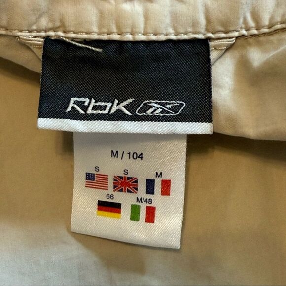 Reebok RBK Beige Khaki Tie Front Rivet Utility Jacket Size Medium - Picture 7 of 9